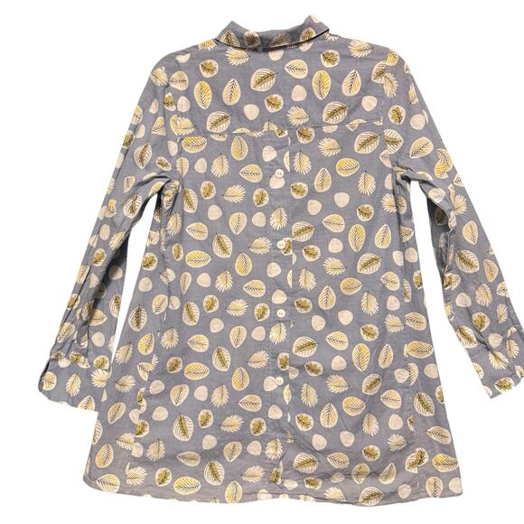 Shana Womens Tunic Lagenlook Art to Wear SIZE SMALL Button Up LEAF Print Fall - Picture 2 of 13